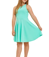 Un Deux Trois Little/Big Girls 4-22 Racer-Back Textured Fit-And-Flare Dress