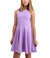 Un Deux Trois Little/Big Girls 4-22 Racer-Back Textured Fit-And-Flare Dress
