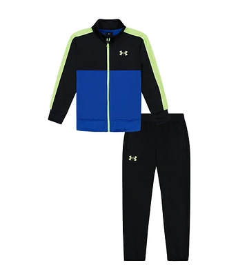 Under Armour Baby Boys 12-24 Months Long-Sleeve Color Block Brushed-Back Tricot Jacket & Solid Jogger Pant Set