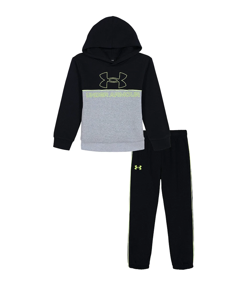 Under Armour Baby Boys 12-24 Months Long-Sleeve Rival Colorblock Fleece Hoodie & Solid Jogger Pant Set