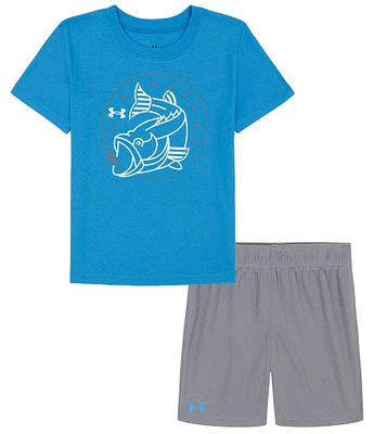 Under Armour Baby Boys 12-24 Months Short Sleeve Americana Bass T-Shirt & Solid Shorts Set