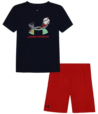 Under Armour Baby Boys 12-24 Months Short Sleeve Baseball Twist Tech T-Shirt & Speed Shorts Set
