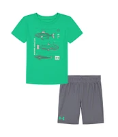 Under Armour Baby Boys 12-24 Months Short-Sleeve Technical Fish Jersey T-Shirt & Solid Flat-Back Mesh Shorts Set