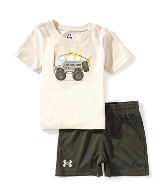 Under Armour Baby Boys 3-24 Months Tuna Truck Graphic T-Shirt & Mesh Shorts Set