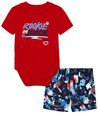 Under Armour Baby Boys Newborn-12 Months Short Sleeve UA Rookie Deck Bodysuit and Printed Shorts Set