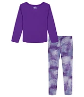 Under Armour Baby Girls 12-24 Months Long-Sleeve Heart-Graphic T-Shirt & Sublimation-Printed Leggings Set