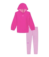 Under Armour Baby Girls 12-24 Months Long-Sleeve Rib-Velour Hoodie & Circular-Knit Jersey Leggings Set