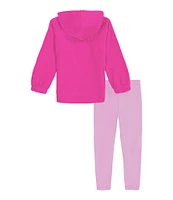 Under Armour Baby Girls 12-24 Months Long-Sleeve Rib-Velour Hoodie & Circular-Knit Jersey Leggings Set