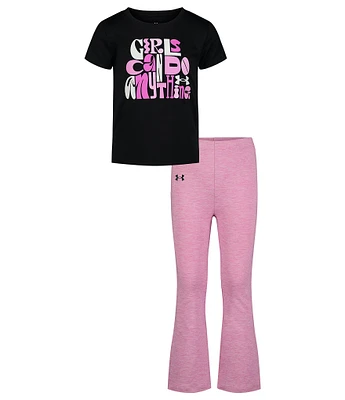 Under Armour Baby Girls 12-24 Months Short Sleeve Girls Can Do Anything T-Shirt & Solid Yoga Pant Set