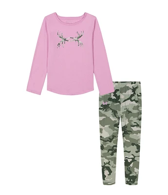 Under Armour Baby Girls 3-24 Months Long Sleeve Antler Logo T-Shirt & Camouflage-Printed Leggings Set