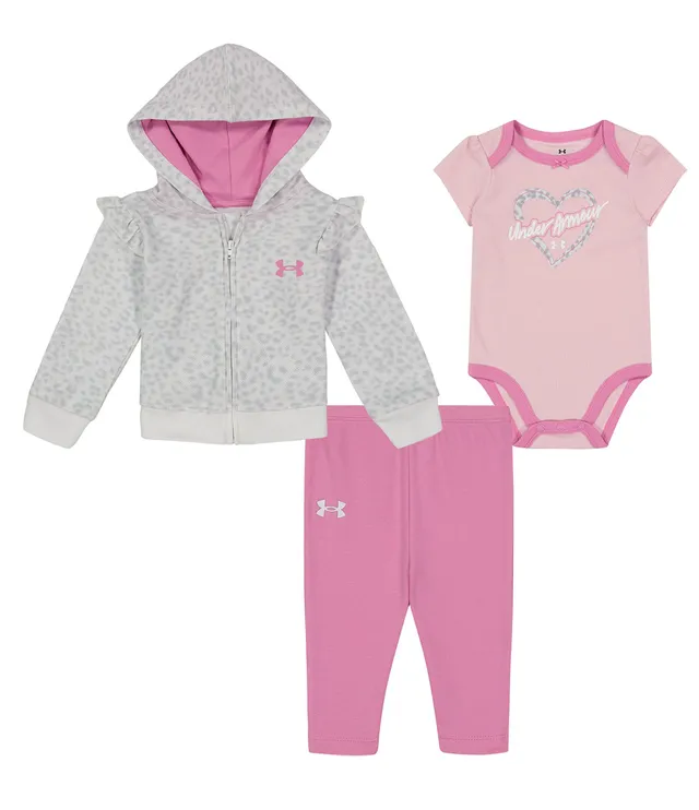 Under Armour Baby Girls 12-24 Months Long Sleeve Cloud Speckle Icon  Bodysuit & Printed Leggings Set
