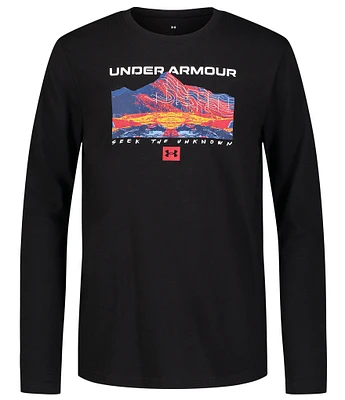 Under Armour Big Boys 8-20 Long Sleeve Alien Mountain Graphic T-Shirt