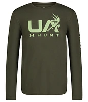 Under Armour Big Boys 8-20 Long Sleeve Hunt/Logo Graphic T-Shirt