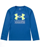 Under Armour Big Boys 8-20 Long Sleeve Tech Hybrid Fill Graphic T-Shirt