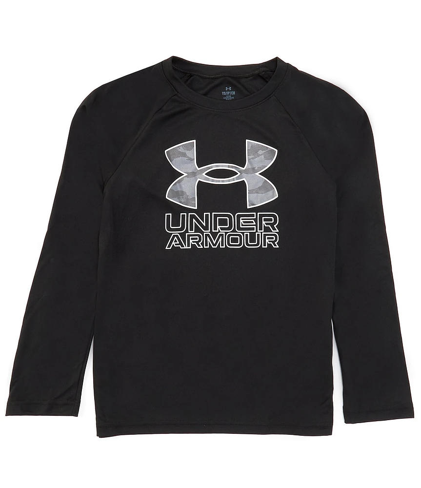 Under Armour Big Boys 8-20 Long Sleeve Tech Hybrid Fill Graphic T-Shirt