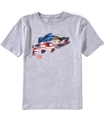 Under Armour Big Boys 8-20 Short-Sleeve Americana Bass Graphic T-Shirt