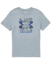 Under Armour Big Boys 8-20 Short Sleeve Box Camouflage Graphic Logo T-Shirt