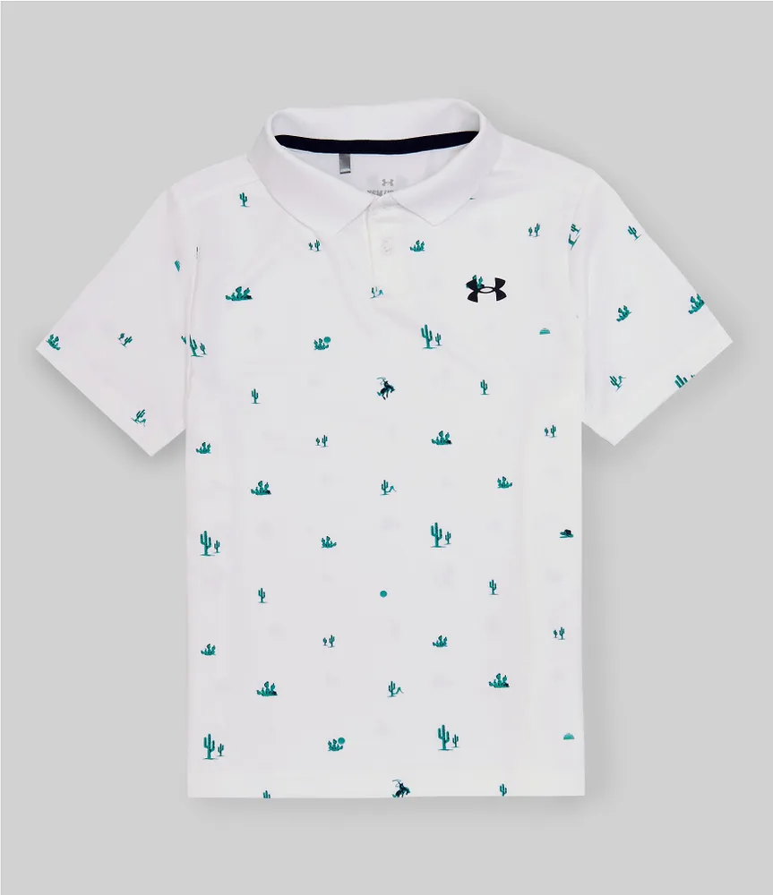 Under Armour Big Boys 8-20 Short Sleeve Performance Cactus Print Polo Shirt