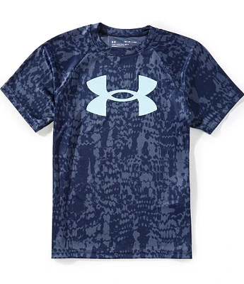 Under Armour Big Boys 8-20 Short Sleeve Tech Big Logo Printed T-Shirt