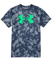 Under Armour Big Boys 8-20 Short Sleeve Tech Big Logo Printed T-Shirt