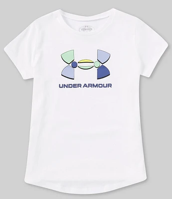 Under Armour Big Girls 7-16 Short Sleeve Colorblock Big Logo Graphic T-Shirt