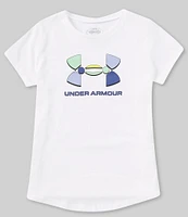 Under Armour Big Girls 7-16 Short Sleeve Colorblock Big Logo Graphic T-Shirt