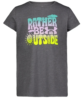 Under Armour Big Girls 7-16 Short Sleeve Rather Be Outside T-Shirt