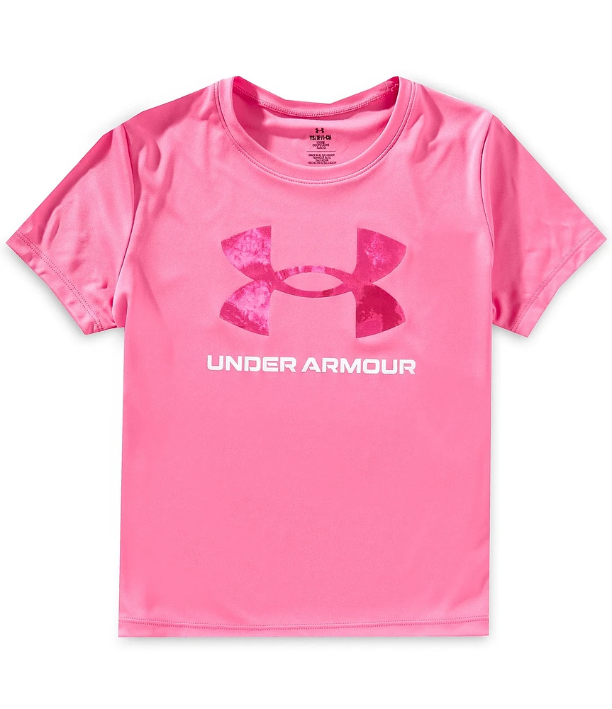 Under Armour Big Girls Short Sleeve UA Teck Big Logo Printed Graphic T-Shirt