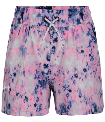 Under Armour Big Girls 7-16 UA Burst Print Base Shorts