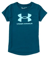 Under Armour Big Girls 7-16 UA Sport Style Logo Short Sleeve T-Shirt