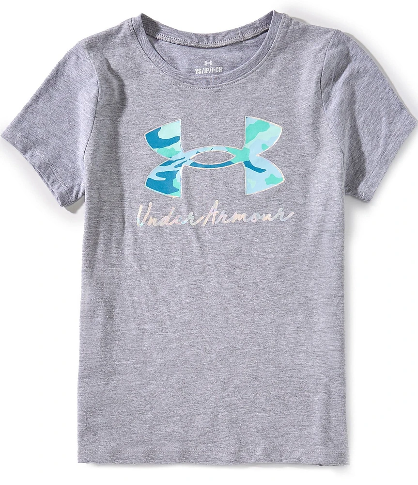 Under Armour Big Girls 7-16 Woodland Logo Short Sleeve T-Shirt