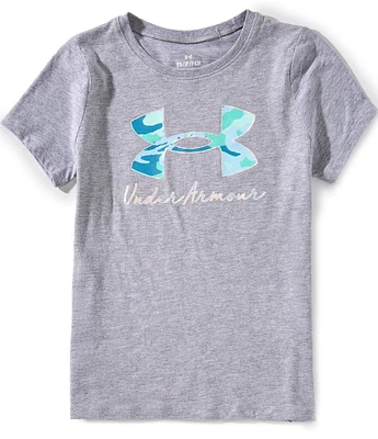 Under Armour Big Girls 7-16 Woodland Logo Short Sleeve T-Shirt