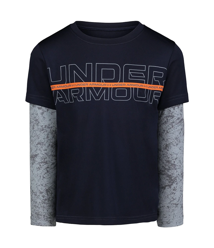 Under Armour Little Boys 2T-7 Griunge-Wash Two-Fer Graphic T-Shirt