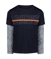 Under Armour Little Boys 2T-7 Griunge-Wash Two-Fer Graphic T-Shirt