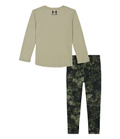 Under Armour Little Boys 2T-7 Long Sleeve American Flag Knit T-Shirt & Printed Fleece Jogger Pant Set