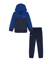 Under Armour Little Boys 2T-7 Long-Sleeve Color Block Hooded Jacket & Coordinating Jogger Pant Set