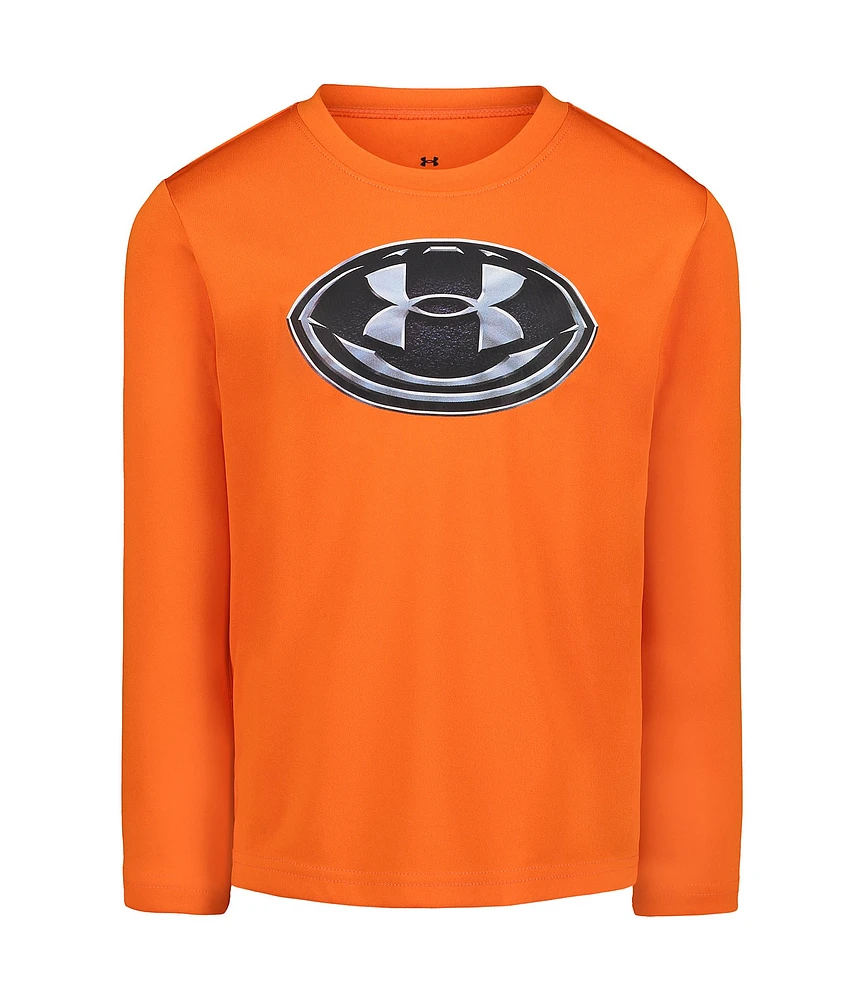 Under Armour Little Boys 2T-7 Long Sleeve Football Logo Graphic T-Shirt