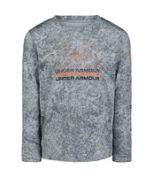 Under Armour Little Boys 2T-7 Long Sleeve Logo Dyed Graphic T-Shirt