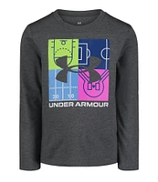 Under Armour Little Boys 2T-7 Long Sleeve Multi-Sport Logo Graphic T-Shirt