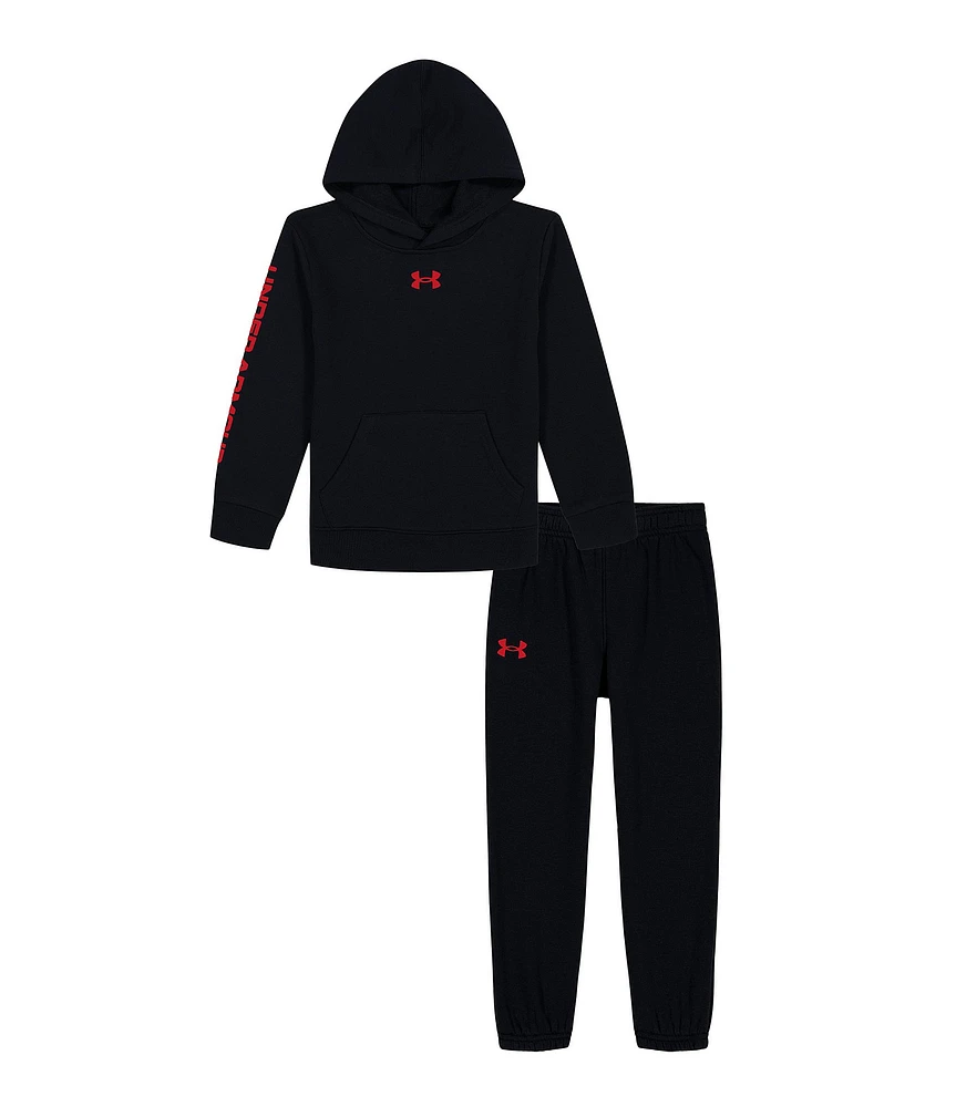 Under Armour Little Boys 2T-7 Long Sleeve Rival Logo Fleece Hoodie & Matching Fleece Jogger Pant Set