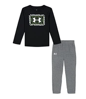 Under Armour Little Boys 2T-7 Long Sleeve Touchdown UA Tech™ T-Shirt & Fleece Jogger Pant Set