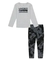 Under Armour Little Boys 2T-7 Long Sleeve Plume Wave Tee & Jogger Pants Set