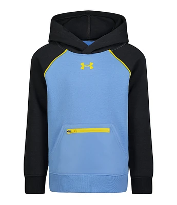 Under Armour Little Boys 2T-7 Raglan-Sleeve Color Block Brushed Fleece Hoodie