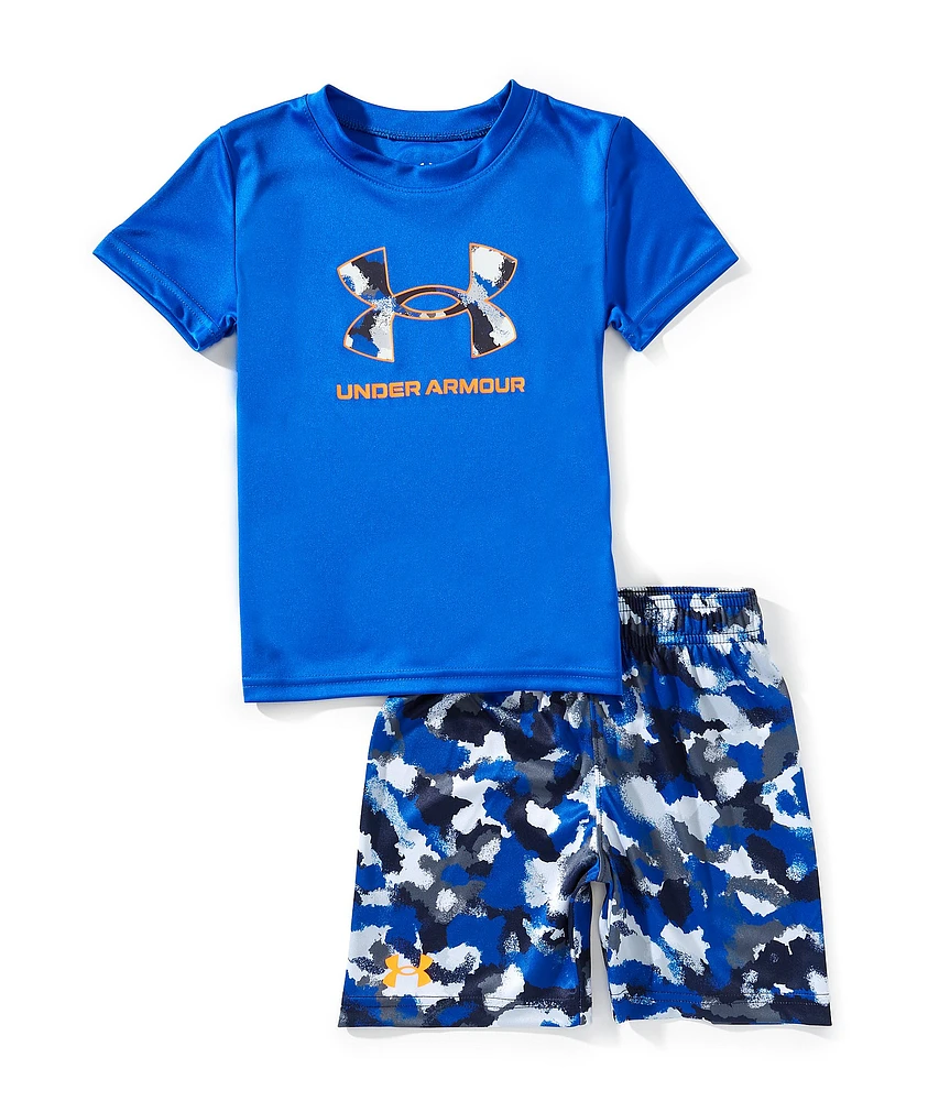 Under Armour Little Boys 2T-7 Short Sleeve Speed Tech Printed T-Shirt & Shorts Set