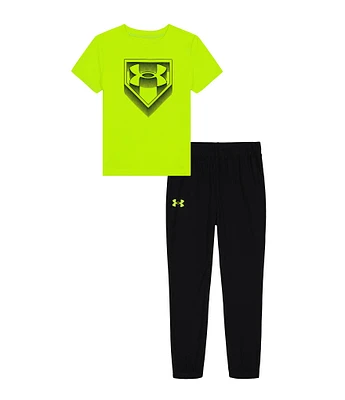 Under Armour Little Boys 2T-7 UA Shield Graphic Short Sleeve Tech T-Shirt & Jogger 2-Piece Set