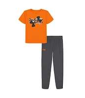 Under Armour Little Boys 2T-7 UA Short Sleeve Tech T-Shirt & Jogger 2-Piece Set