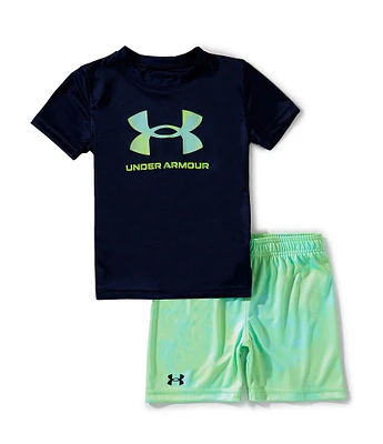 Under Armour Little Boys 4-7 Short-Sleeve Big Icon Logo T-Shirt & Sublimation-Print Shorts Set