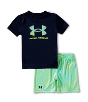 Under Armour Little Boys 4-7 Short-Sleeve Big Icon Logo T-Shirt & Sublimation-Print Shorts Set