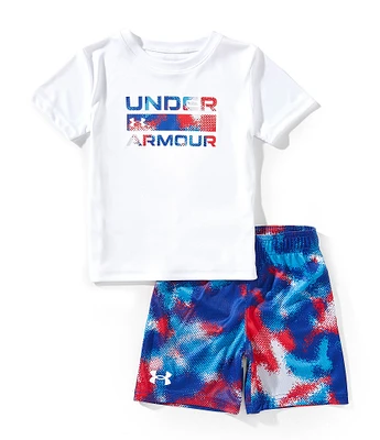 Under Armour Little Boys 4-7 Short Sleeve Speed Tech Freedom Camo T-Shirt & Shorts Set