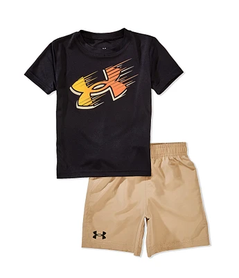 Under Armour Little Boys 4-7 Short Sleeve Woven T-Shirt & Short Set